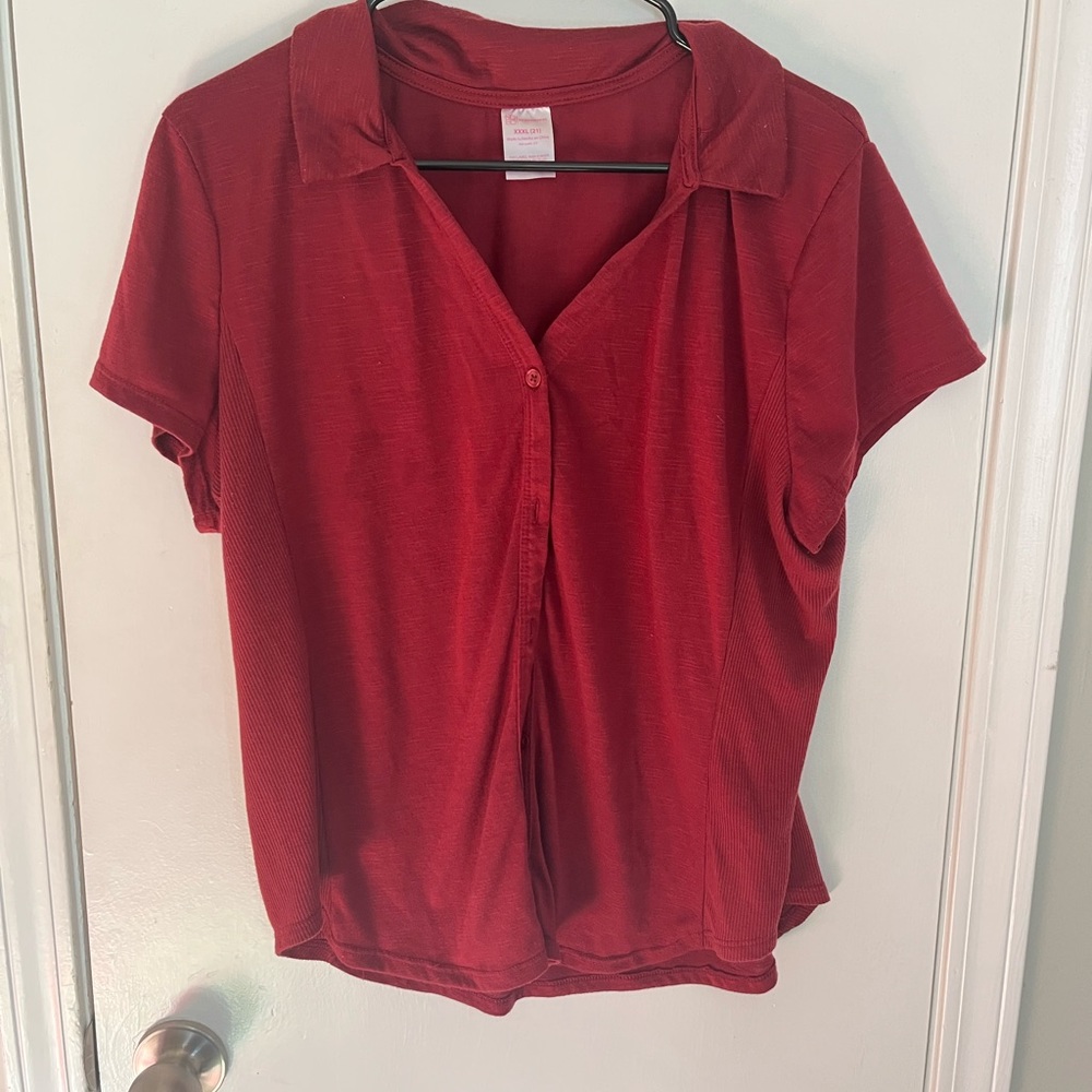 Burgundy, 3x, button up, nobo
